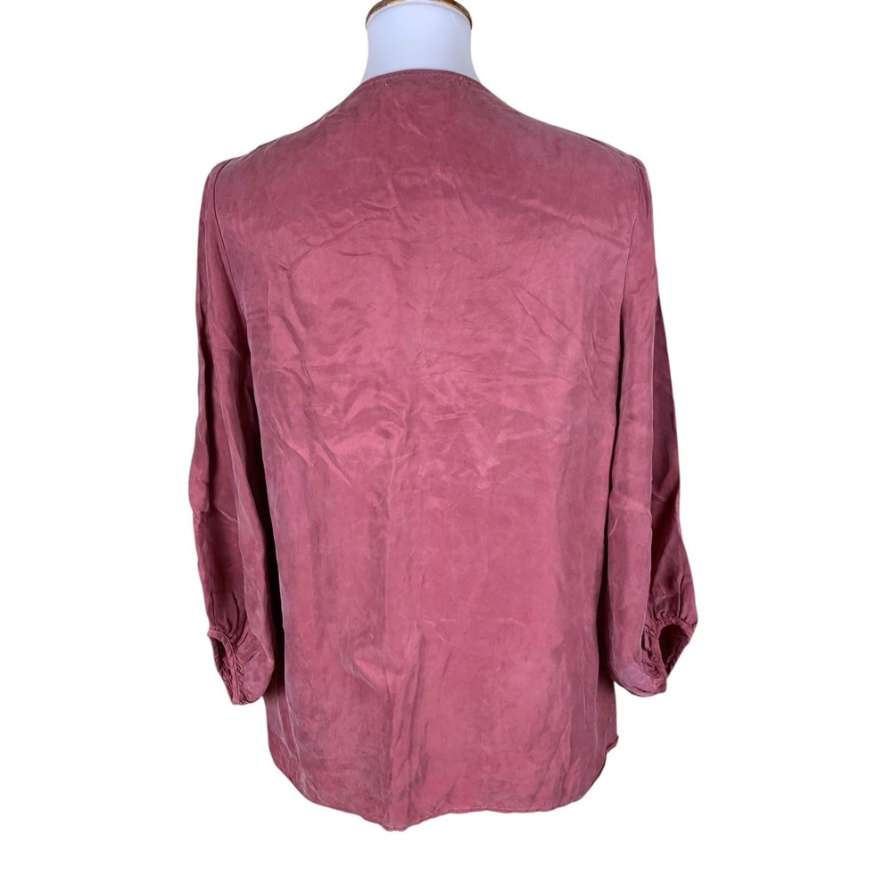 Young Fabulous Broke Mauve Tie Dye Blouse Boho V Neck Flowy Top Small - Picture 2 of 4
